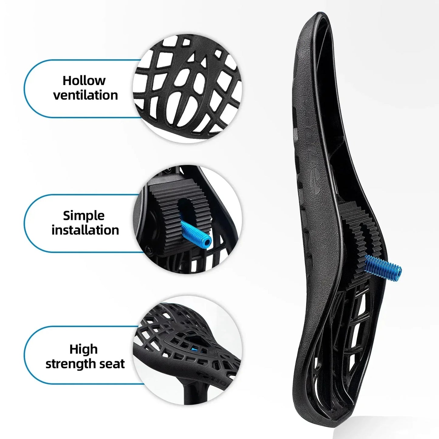 BMX Racing Bike Saddle, Tioga Spider MTB Dirt Jump Seat, Shock Absorber Breathable Bicycle Seat Cushion With 25.4/27.2/30.9mm Seat Tube