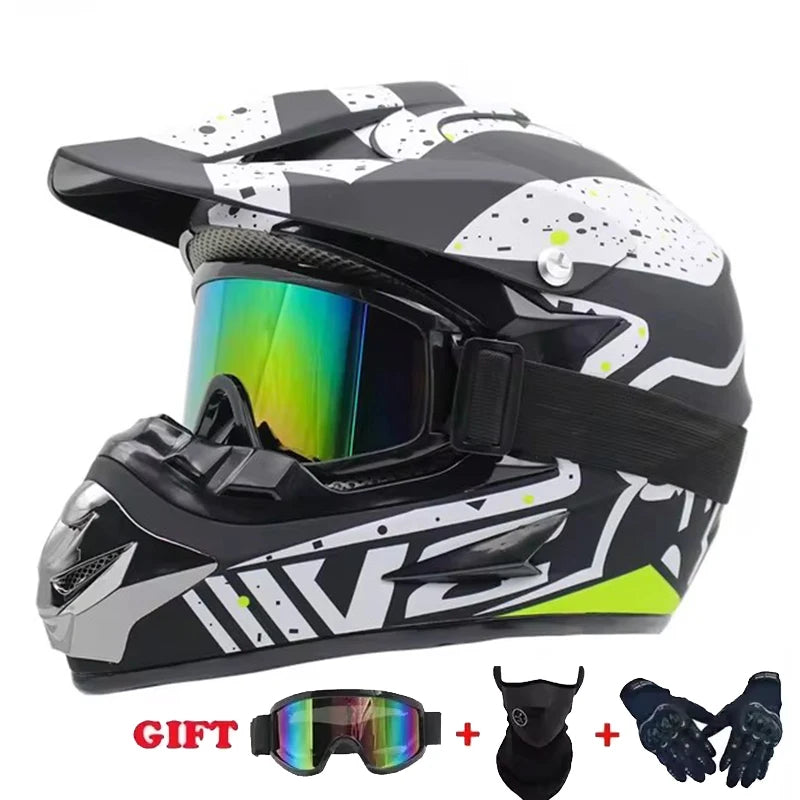 Motorcycle Helmet Youth Kids Adult Full Helmets Motocross Off-road Safety Protection DOT