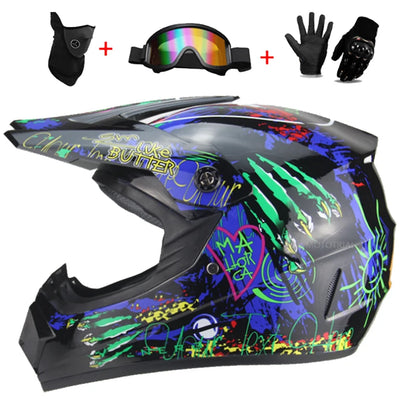 Motorcycle Helmet Youth Kids Adult Full Helmets Motocross Off-road Safety Protection DOT