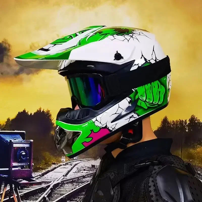 Motorcycle Helmet Youth Kids Adult Full Helmets Motocross Off-road Safety Protection DOT