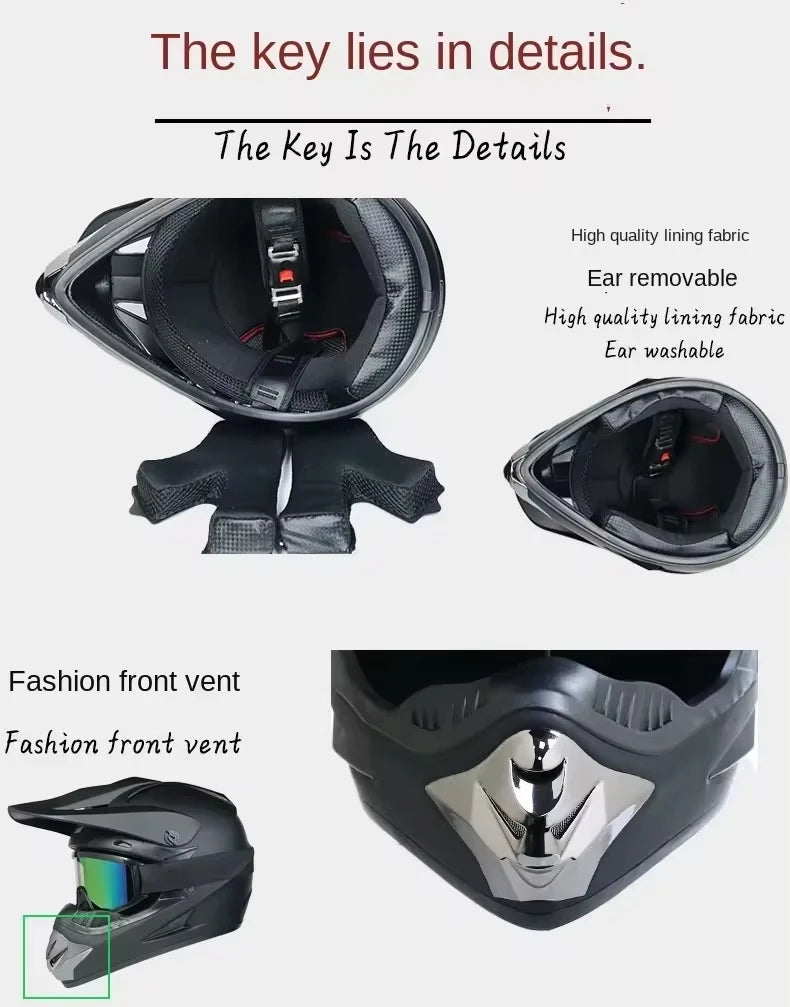 Motorcycle Helmet Youth Kids Adult Full Helmets Motocross Off-road Safety Protection DOT