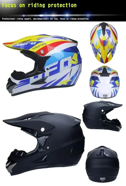 Motorcycle Helmet Youth Kids Adult Full Helmets Motocross Off-road Safety Protection DOT