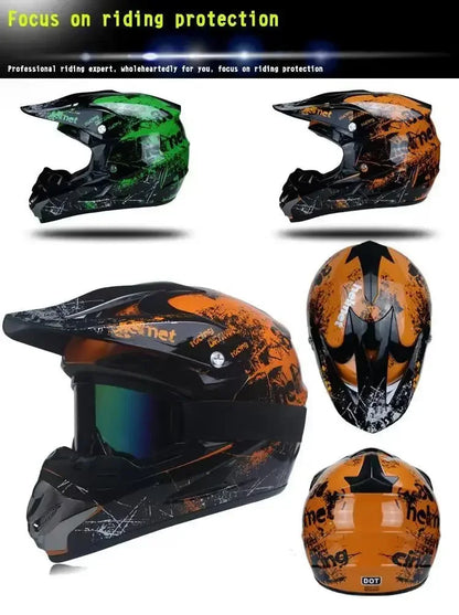Motorcycle Helmet Youth Kids Adult Full Helmets Motocross Off-road Safety Protection DOT