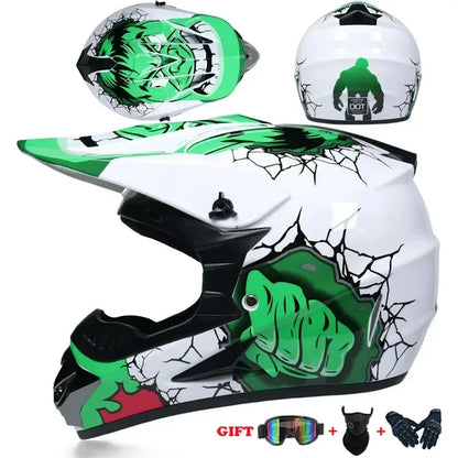 Motorcycle Helmet Youth Kids Adult Full Helmets Motocross Off-road Safety Protection DOT