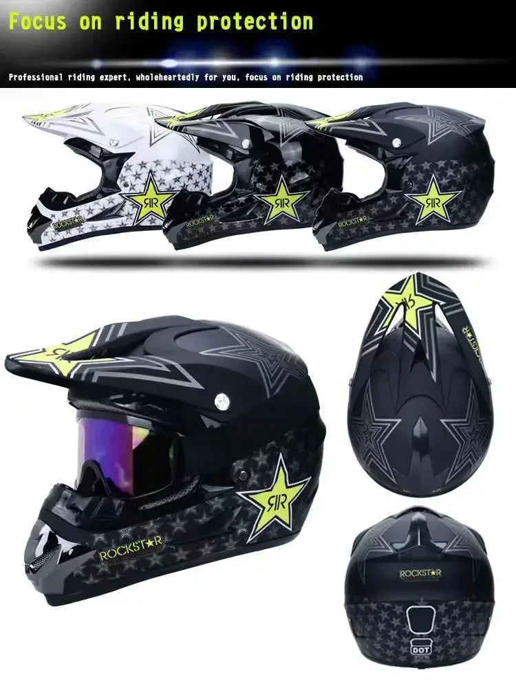 Motorcycle Helmet Youth Kids Adult Full Helmets Motocross Off-road Safety Protection DOT