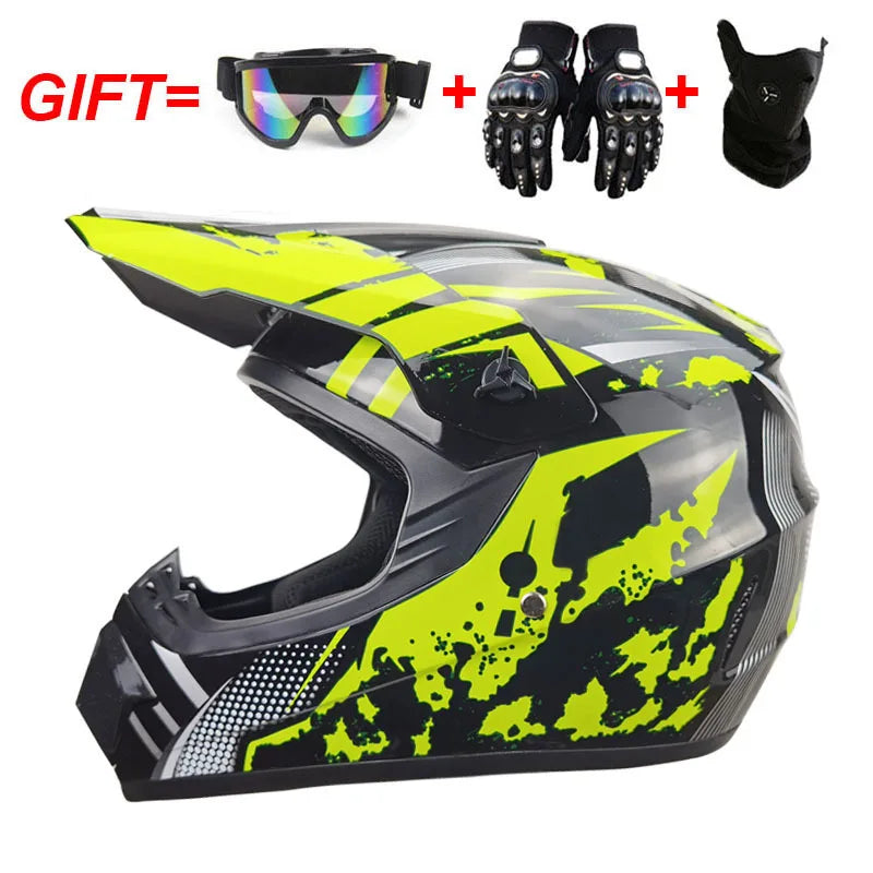 Motorcycle Helmet Youth Kids Adult Full Helmets Motocross Off-road Safety Protection DOT