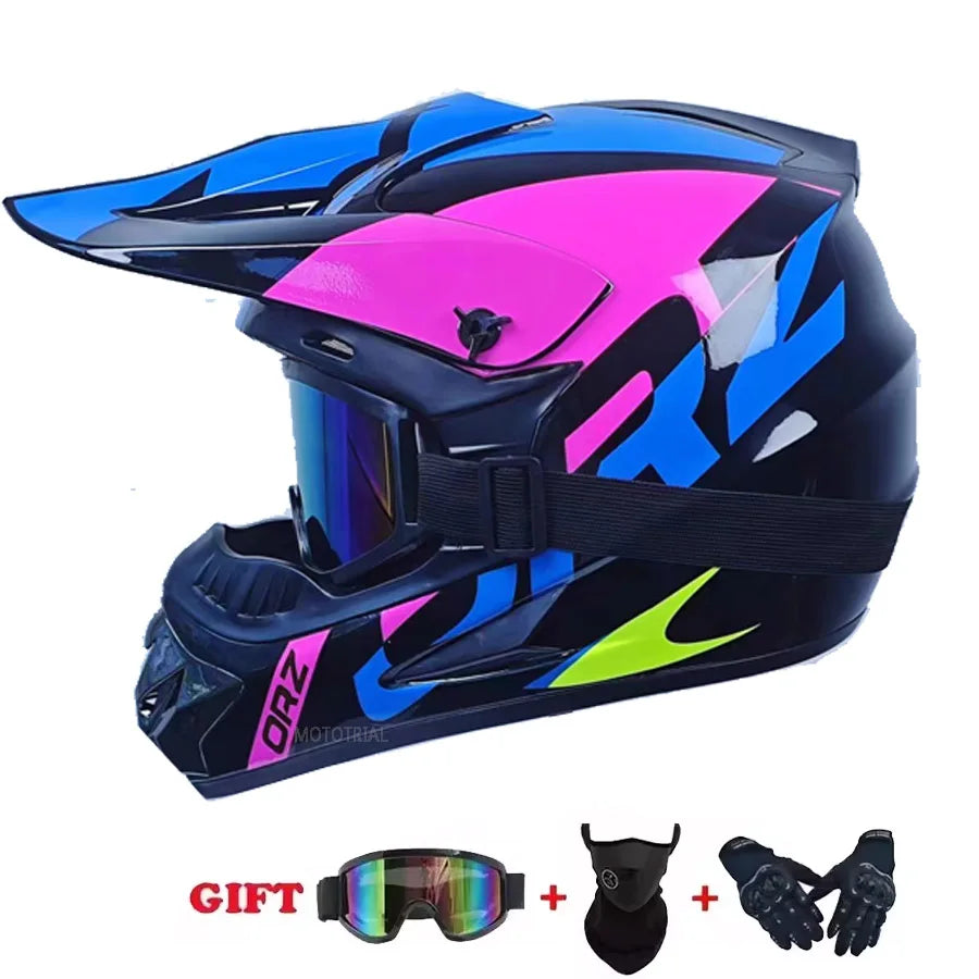 Motorcycle Helmet Youth Kids Adult Full Helmets Motocross Off-road Safety Protection DOT