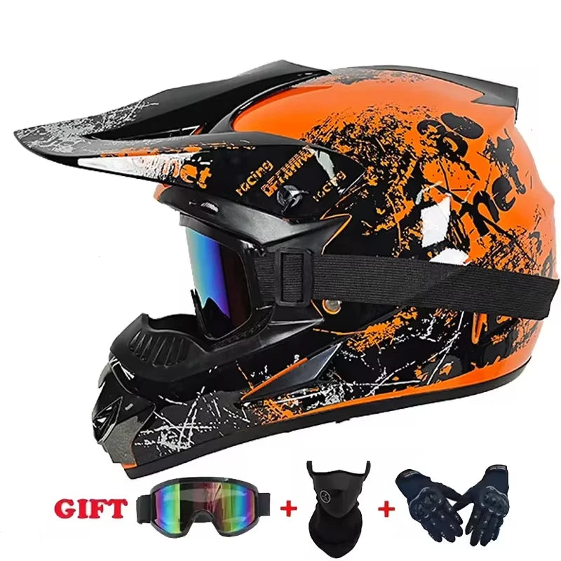 Motorcycle Helmet Youth Kids Adult Full Helmets Motocross Off-road Safety Protection DOT