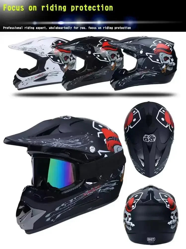 Motorcycle Helmet Youth Kids Adult Full Helmets Motocross Off-road Safety Protection DOT