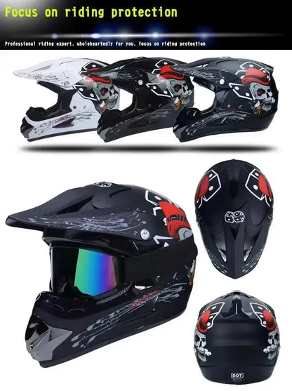 Motorcycle Helmet Youth Kids Adult Full Helmets Motocross Off-road Safety Protection DOT