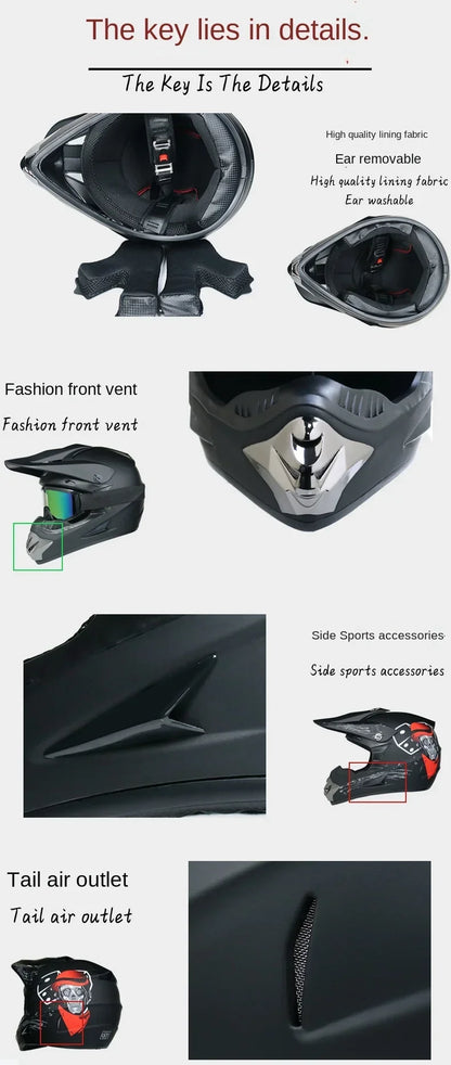 Motorcycle Helmet Youth Kids Adult Full Helmets Motocross Off-road Safety Protection DOT