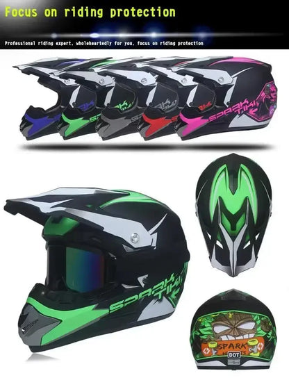 Motorcycle Helmet Youth Kids Adult Full Helmets Motocross Off-road Safety Protection DOT